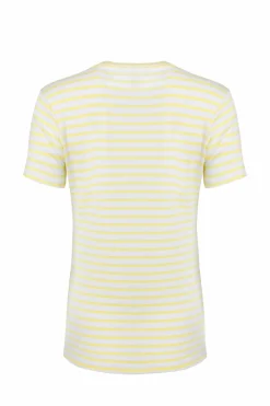 Weird Fish Tunics|Tops & T-Shirts|Natalie Organic Cotton Striped Crew Neck T-Shirt Lemon