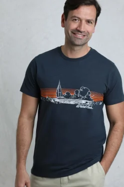 Weird Fish T-Shirts|Nautical Sky Eco Front Print T-Shirt Navy