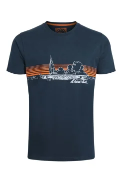 Weird Fish T-Shirts|Nautical Sky Eco Front Print T-Shirt Navy
