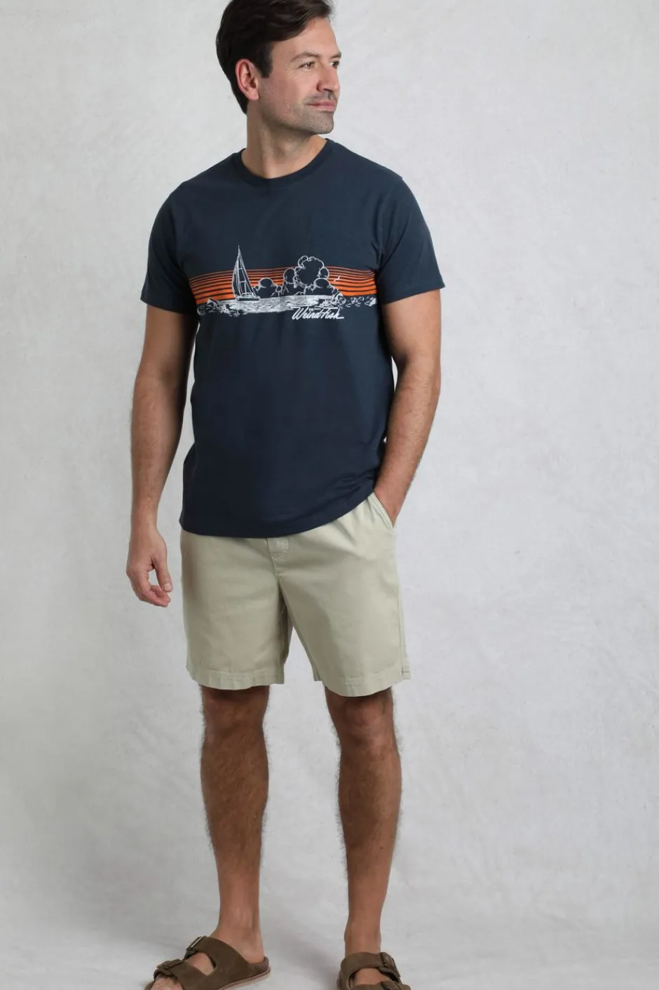 Weird Fish T-Shirts|Nautical Sky Eco Front Print T-Shirt Navy