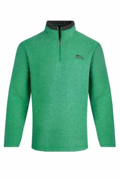 Weird Fish Fleece|Newark Eco 1/4 Zip Grid Fleece Dark Green