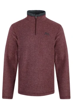 Weird Fish Fleece|Newark Eco 1/4 Zip Grid Fleece Garnet