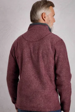 Weird Fish Fleece|Newark Eco 1/4 Zip Grid Fleece Garnet