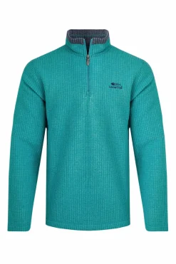 Weird Fish Fleece|Newark Eco 1/4 Zip Grid Fleece Viridis