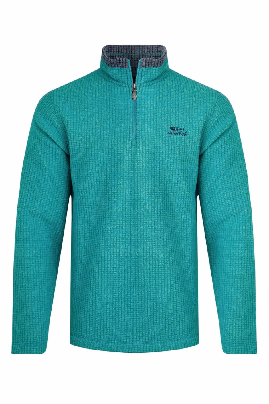 Weird Fish Fleece|Newark Eco 1/4 Zip Grid Fleece Viridis