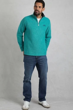 Weird Fish Fleece|Newark Eco 1/4 Zip Grid Fleece Viridis