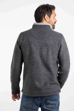 Weird Fish Fleece|Newark Eco 1/4 Zip Grid Fleece Washed Black