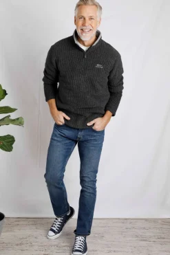 Weird Fish Fleece|Newark Eco 1/4 Zip Grid Fleece Washed Black