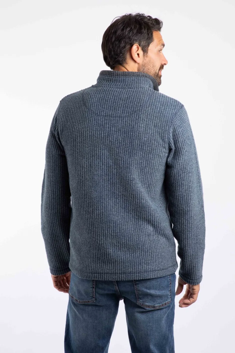 Weird Fish Fleece|Newark Eco 1/4 Zip Grid Fleece Navy