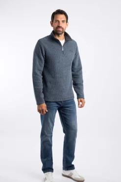 Weird Fish Fleece|Newark Eco 1/4 Zip Grid Fleece Navy
