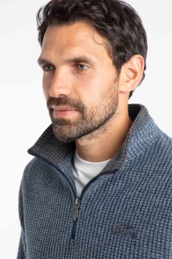 Weird Fish Fleece|Newark Eco 1/4 Zip Grid Fleece Navy