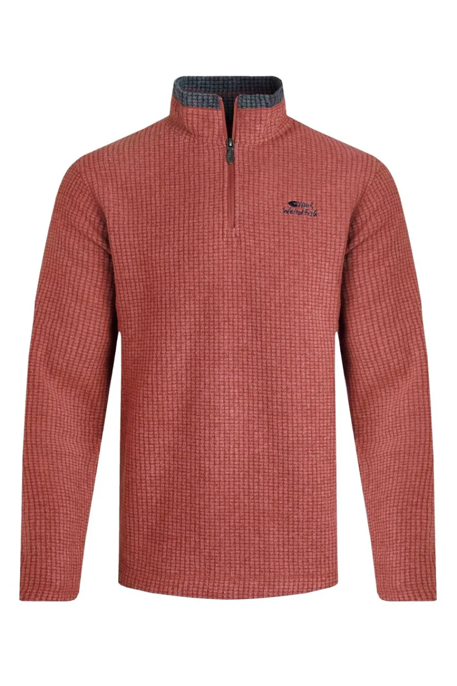 Weird Fish Fleece|Newark Eco 1/4 Zip Grid Fleece Paprika