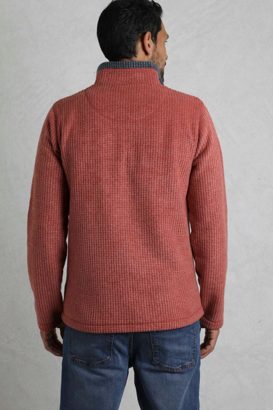 Weird Fish Fleece|Newark Eco 1/4 Zip Grid Fleece Paprika