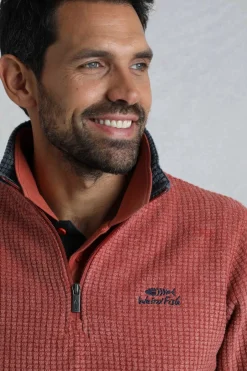 Weird Fish Fleece|Newark Eco 1/4 Zip Grid Fleece Paprika