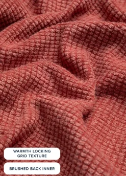 Weird Fish Fleece|Newark Eco 1/4 Zip Grid Fleece Paprika