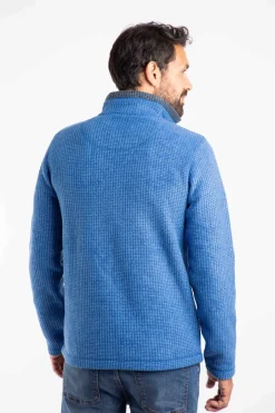 Weird Fish Fleece|Newark Eco 1/4 Zip Grid Fleece Blue