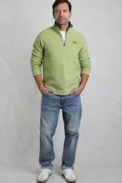 Weird Fish Fleece|Newark Eco 1/4 Zip Grid Fleece Tarragon
