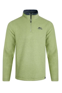 Weird Fish Fleece|Newark Eco 1/4 Zip Grid Fleece Tarragon