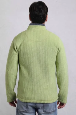 Weird Fish Fleece|Newark Eco 1/4 Zip Grid Fleece Tarragon