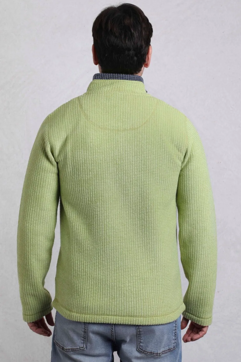Weird Fish Fleece|Newark Eco 1/4 Zip Grid Fleece Tarragon