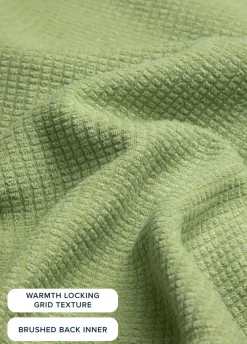 Weird Fish Fleece|Newark Eco 1/4 Zip Grid Fleece Tarragon