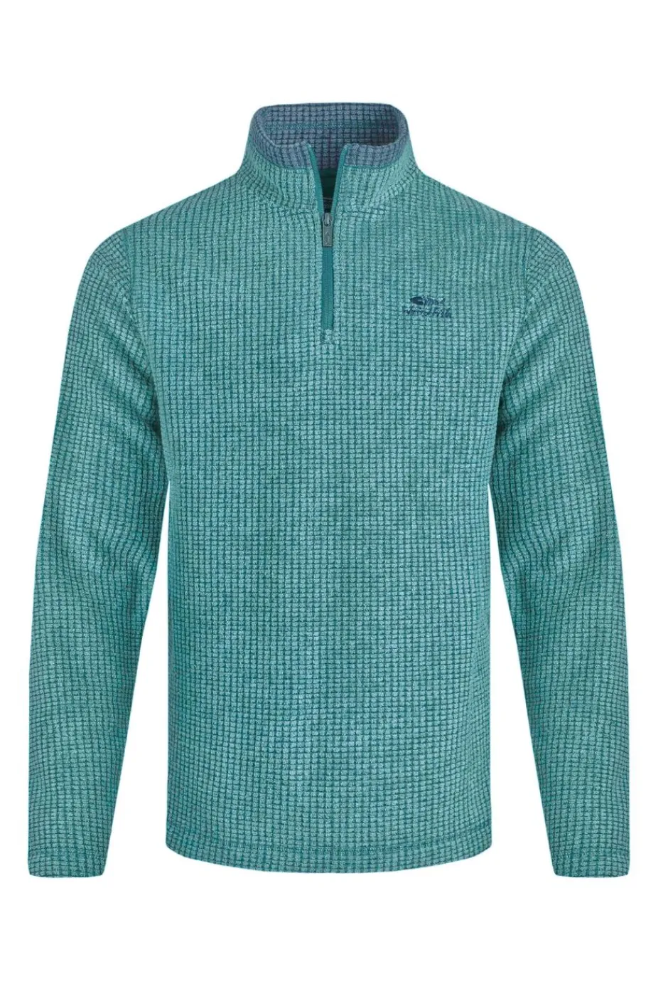 Weird Fish Fleece|Newark Eco 1/4 Zip Grid Fleece Leaf Green