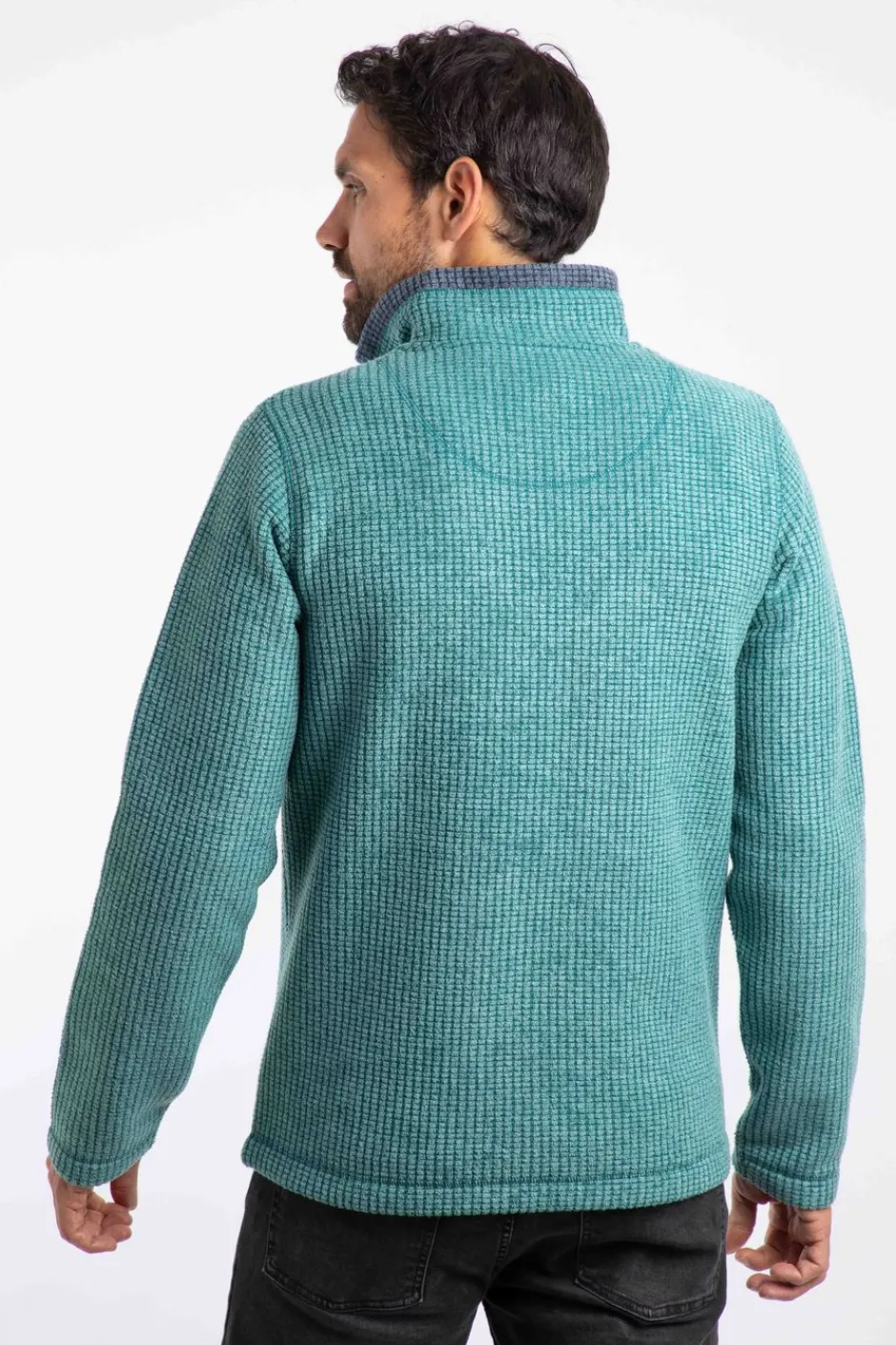 Weird Fish Fleece|Newark Eco 1/4 Zip Grid Fleece Leaf Green