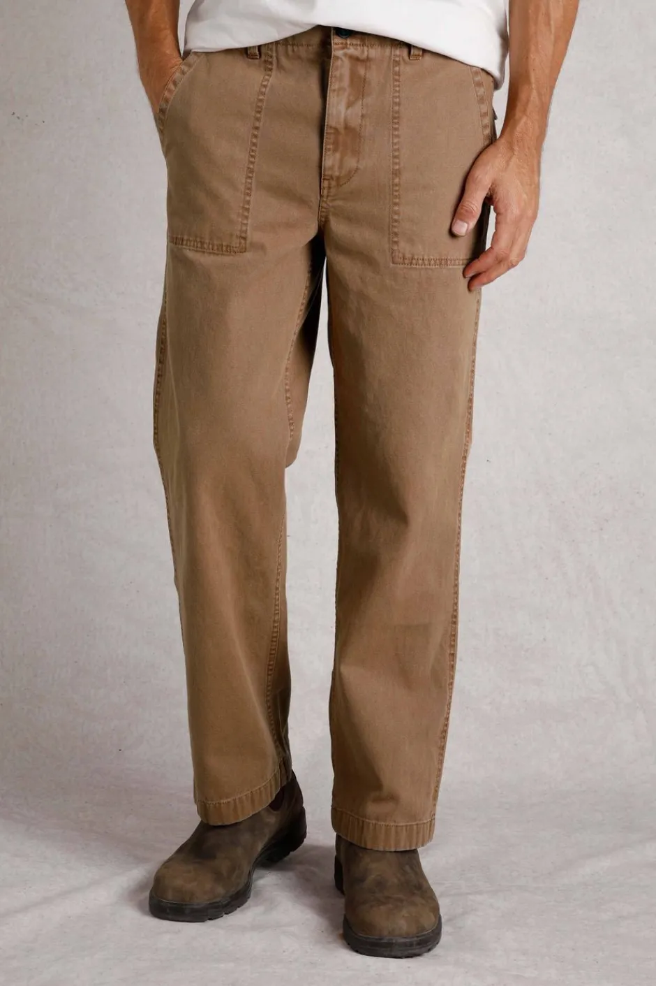 Weird Fish Trousers & Jeans|Newhaven Workwear Trousers Tan