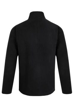 Weird Fish Fleece|Newport 1/4 Zip Rib Fleece Washed Black