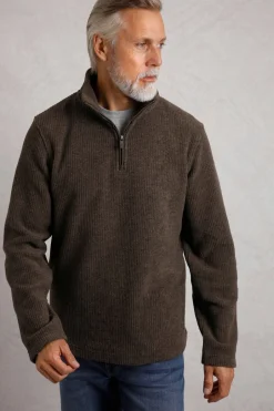 Weird Fish Fleece|Newport 1/4 Zip Rib Fleece Bronze