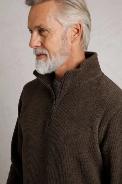 Weird Fish Fleece|Newport 1/4 Zip Rib Fleece Bronze