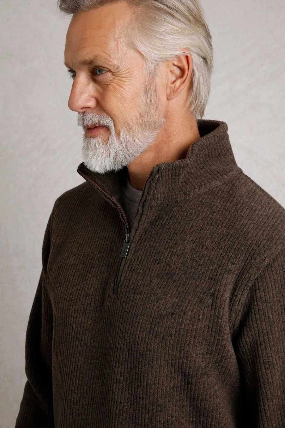 Weird Fish Fleece|Newport 1/4 Zip Rib Fleece Bronze