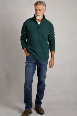 Weird Fish Fleece|Newport 1/4 Zip Rib Fleece Ivy