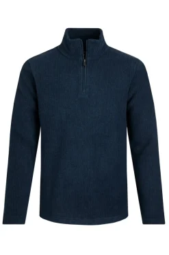 Weird Fish Fleece|Newport 1/4 Zip Rib Fleece Federal Blue