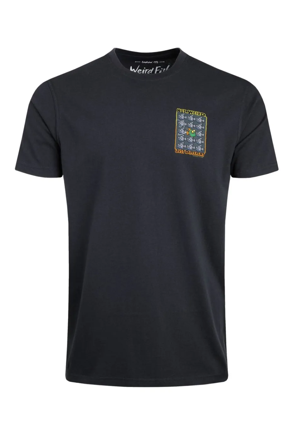 Weird Fish T-Shirts|Not Weird Back Print Artist T-Shirt Navy