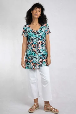 Weird Fish Tunics|Tops & T-Shirts|Nuri LivaEco™ Viscose Printed Tunic Aqua blue