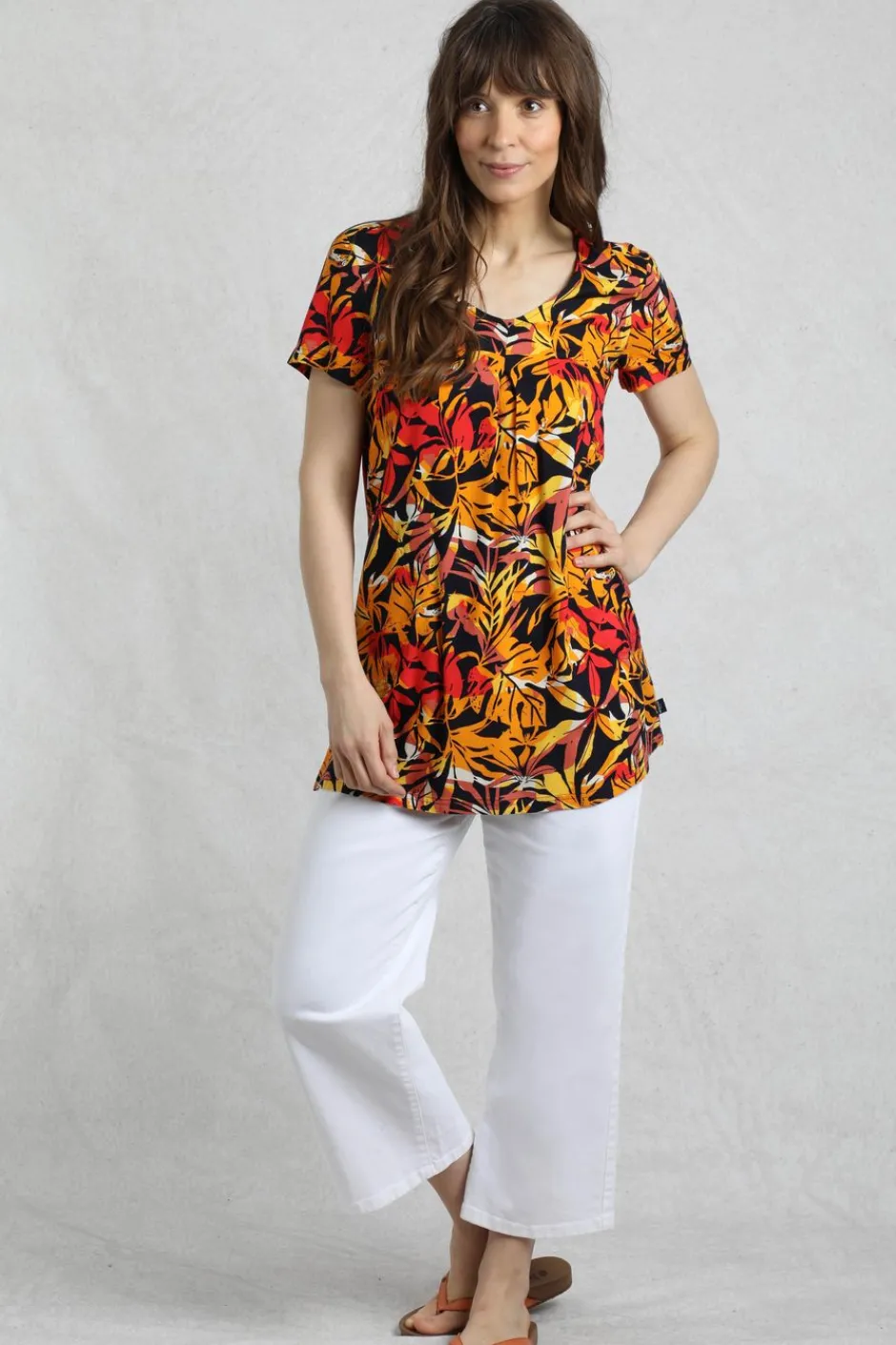 Weird Fish Tunics|Tops & T-Shirts|Nuri LivaEco™ Viscose Printed Tunic Caramel