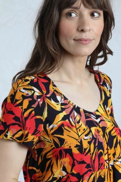 Weird Fish Tunics|Tops & T-Shirts|Nuri LivaEco™ Viscose Printed Tunic Caramel