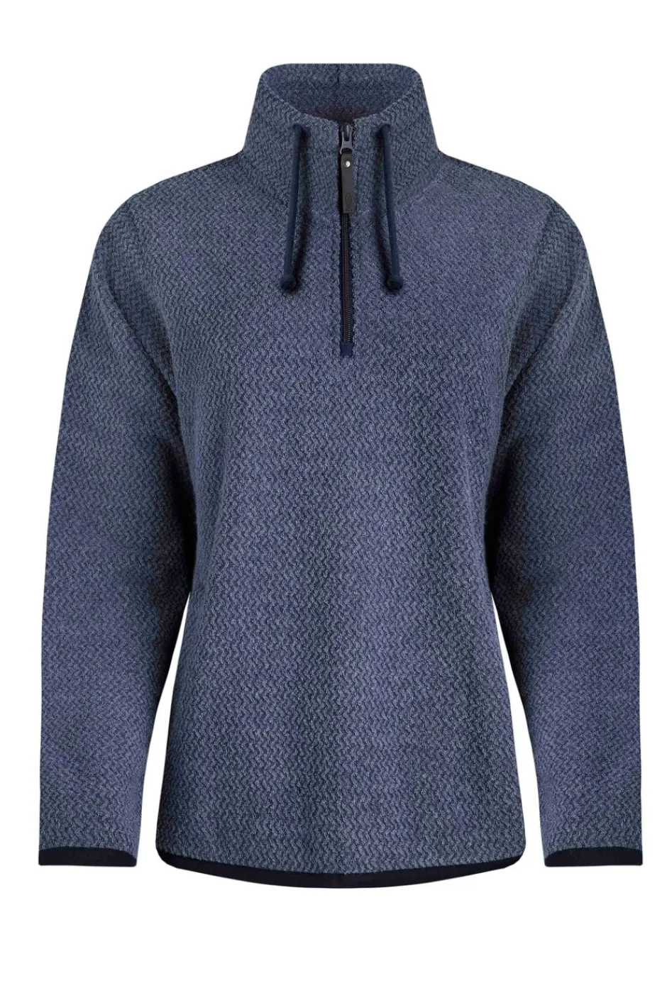 Weird Fish Fleece|Odina Eco 1/4 Zip Zig Zag Fleece Dark Blue
