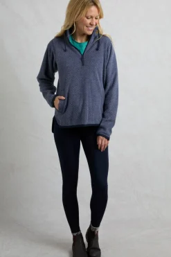 Weird Fish Fleece|Odina Eco 1/4 Zip Zig Zag Fleece Dark Blue