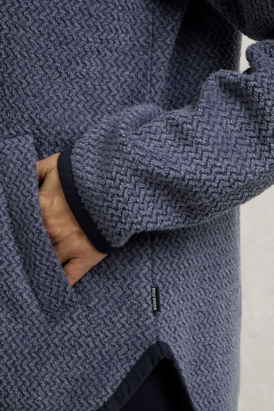 Weird Fish Fleece|Odina Eco 1/4 Zip Zig Zag Fleece Dark Blue