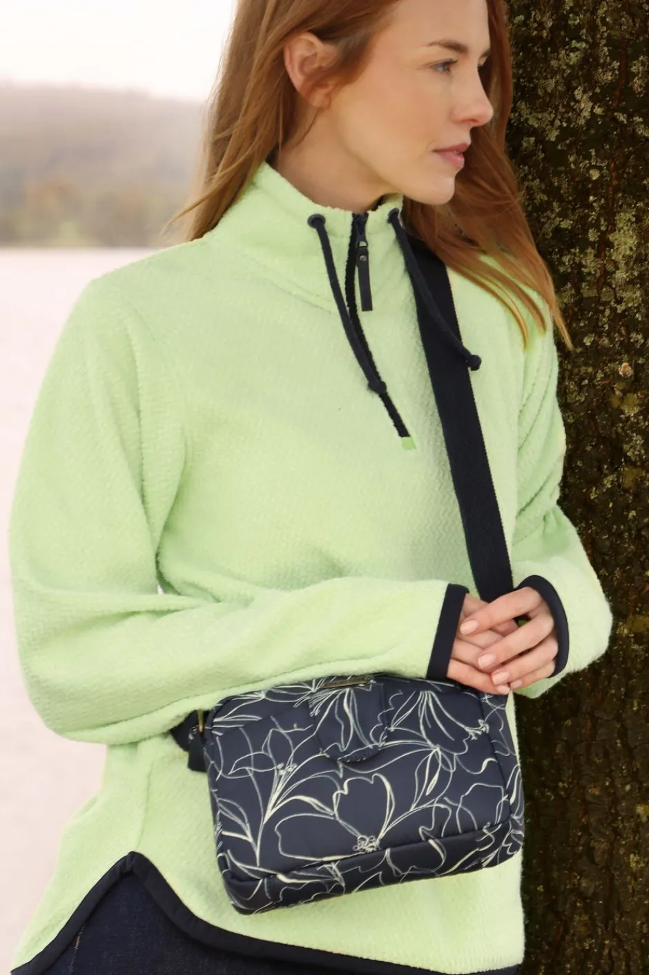 Weird Fish Fleece|Odina Eco 1/4 Zip Zig Zag Fleece Acid Lime