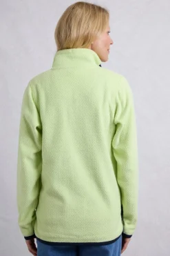Weird Fish Fleece|Odina Eco 1/4 Zip Zig Zag Fleece Acid Lime