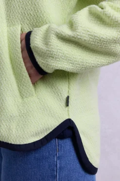 Weird Fish Fleece|Odina Eco 1/4 Zip Zig Zag Fleece Acid Lime