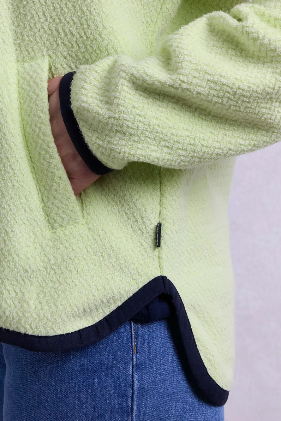 Weird Fish Fleece|Odina Eco 1/4 Zip Zig Zag Fleece Acid Lime