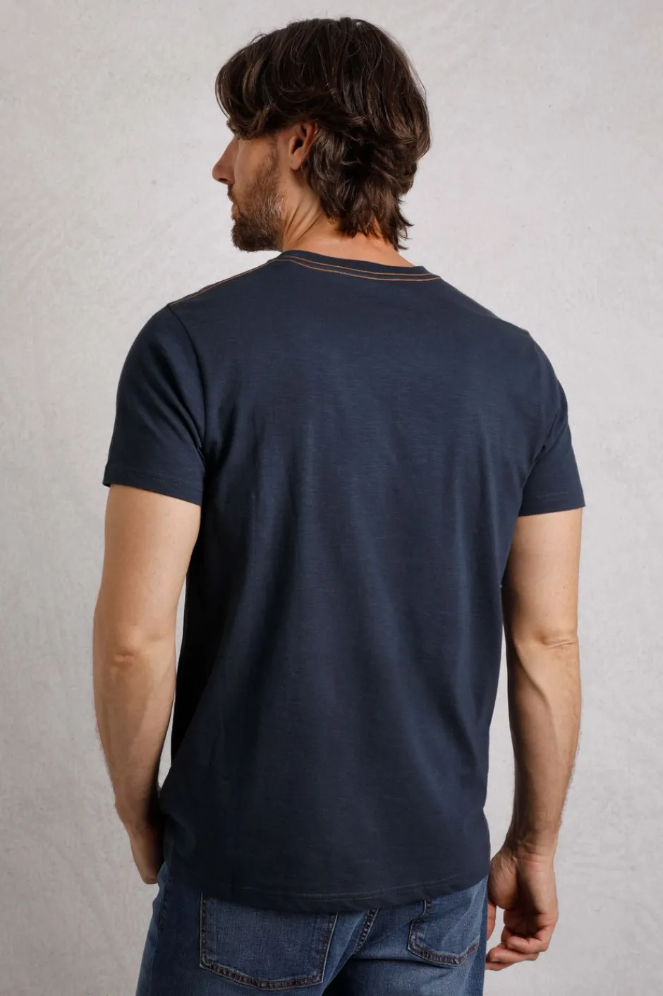 Weird Fish T-Shirts|On Tour Organic Cotton Front Print Graphic T-Shirt Navy