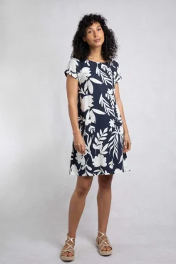 Weird Fish Dresses|Linen|Orlando Linen Rich Pocket Dress Nightshade