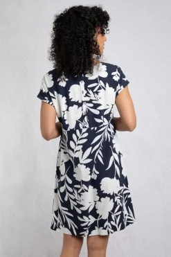 Weird Fish Dresses|Linen|Orlando Linen Rich Pocket Dress Nightshade