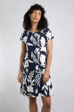 Weird Fish Dresses|Linen|Orlando Linen Rich Pocket Dress Nightshade