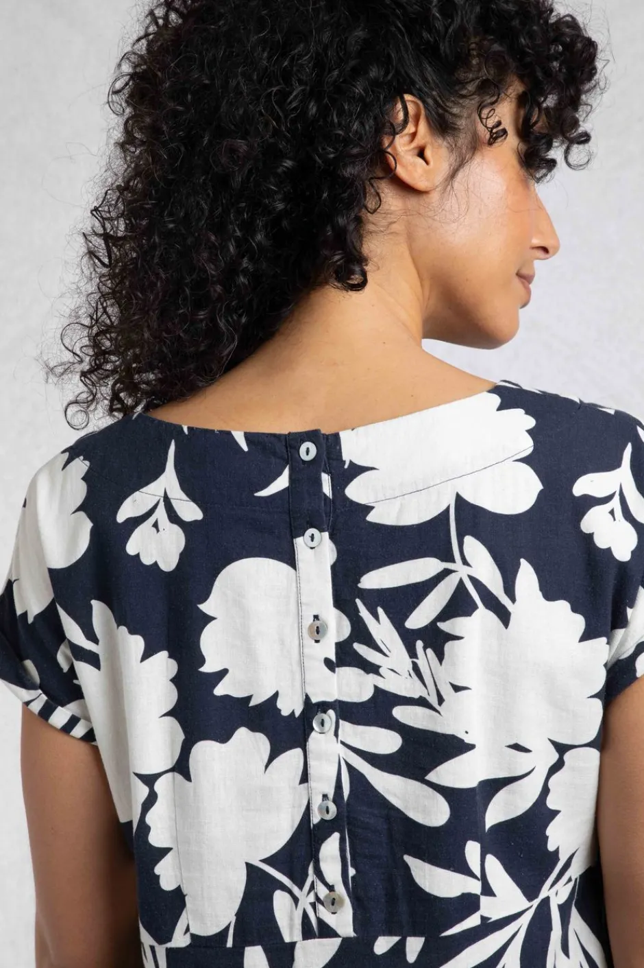 Weird Fish Dresses|Linen|Orlando Linen Rich Pocket Dress Nightshade
